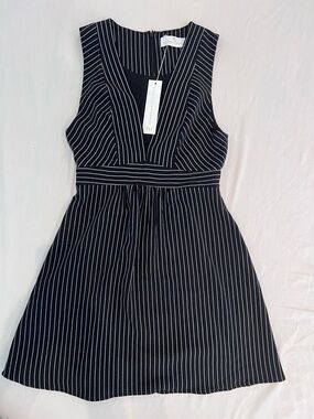 NWT Amanda Uprichard pinstripe sleeveless mini dress.